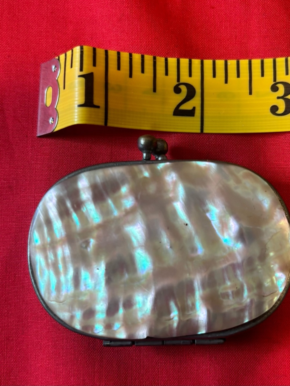 Antique Mother-of-Pearl Oval Clasp Minaudière - Iridescent Cream - Picture 2 of 3